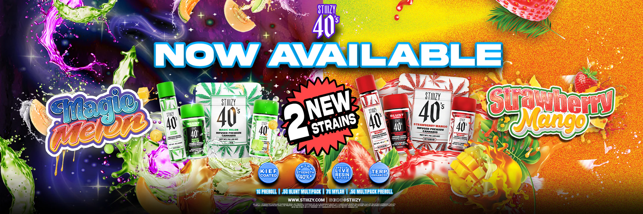 STIIIZY 40s Magic Melon Strawberry Mango